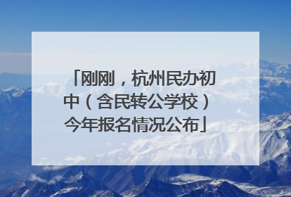 刚刚，杭州民办初中（含民转公学校）今年报名情况公布