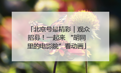 北京号最精彩｜观众招募！一起来 “胡同里的电影院”看动画