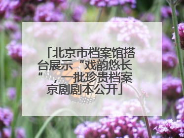 北京市档案馆搭台展示“戏韵悠长”，一批珍贵档案京剧剧本公开