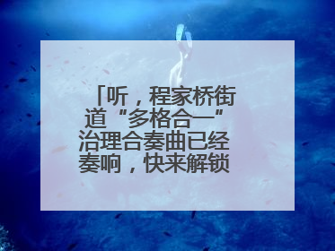 听，程家桥街道“多格合一”治理合奏曲已经奏响，快来解锁高光时刻！