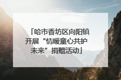 哈市香坊区向阳镇开展“情暖童心共护未来”捐赠活动