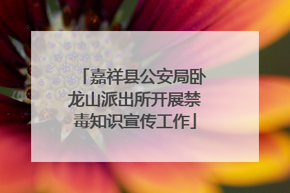 嘉祥县公安局卧龙山派出所开展禁毒知识宣传工作
