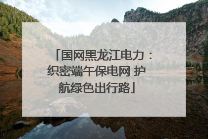 国网黑龙江电力：织密端午保电网 护航绿色出行路