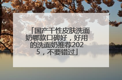 国产干性皮肤洗面奶哪款口碑好，好用的洗面奶推荐2025，不要错过