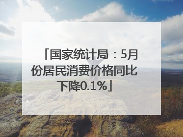 国家统计局：5月份居民消费价格同比下降0.1%