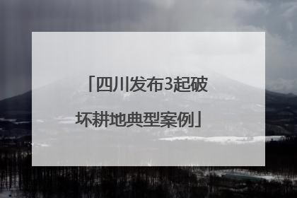 四川发布3起破坏耕地典型案例