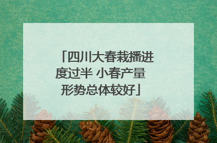 四川大春栽播进度过半 小春产量形势总体较好