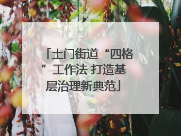 土门街道“四格”工作法 打造基层治理新典范
