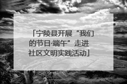 宁陵县开展“我们的节日·端午”走进社区文明实践活动