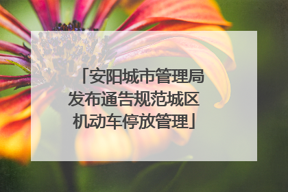 安阳城市管理局发布通告规范城区机动车停放管理