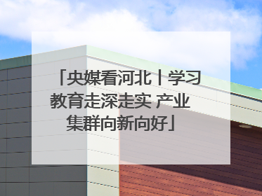 央媒看河北丨学习教育走深走实 产业集群向新向好