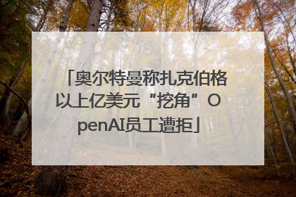 奥尔特曼称扎克伯格以上亿美元“挖角”OpenAI员工遭拒