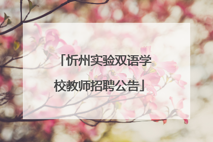 忻州实验双语学校教师招聘公告