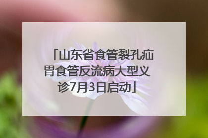 山东省食管裂孔疝胃食管反流病大型义诊7月3日启动