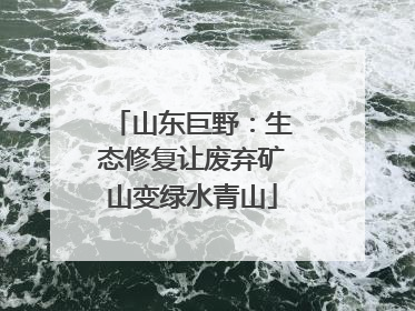 山东巨野：生态修复让废弃矿山变绿水青山