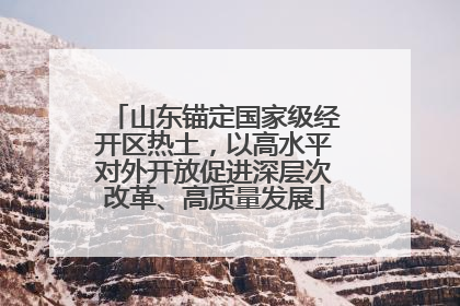 山东锚定国家级经开区热土，以高水平对外开放促进深层次改革、高质量发展