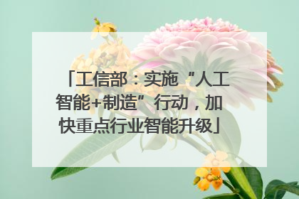 工信部：实施“人工智能+制造”行动，加快重点行业智能升级
