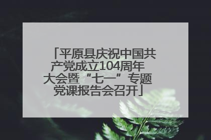平原县庆祝中国共产党成立104周年大会暨“七一”专题党课报告会召开