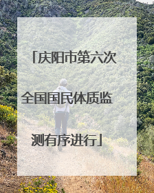 庆阳市第六次全国国民体质监测有序进行