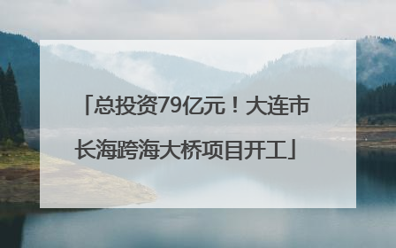 总投资79亿元！大连市长海跨海大桥项目开工