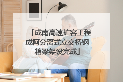 成南高速扩容工程成阿分离式立交桥钢箱梁架设完成