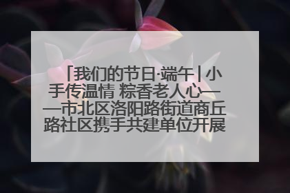 我们的节日·端午│小手传温情 粽香老人心——市北区洛阳路街道商丘路社区携手共建单位开展端午主题活动