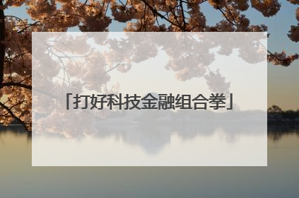 打好科技金融组合拳