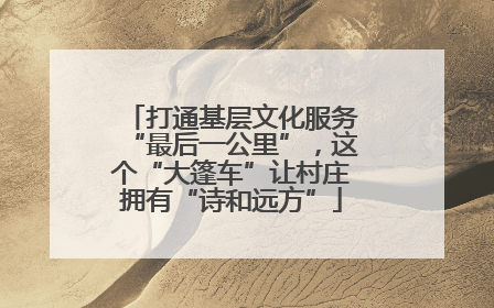 打通基层文化服务“最后一公里”，这个“大篷车”让村庄拥有“诗和远方”