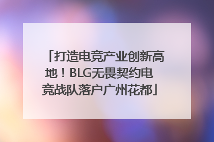 打造电竞产业创新高地！BLG无畏契约电竞战队落户广州花都