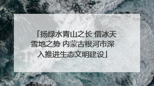 扬绿水青山之长 借冰天雪地之势 内蒙古根河市深入推进生态文明建设
