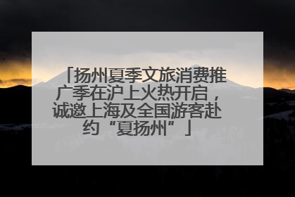 扬州夏季文旅消费推广季在沪上火热开启，诚邀上海及全国游客赴约“夏扬州”
