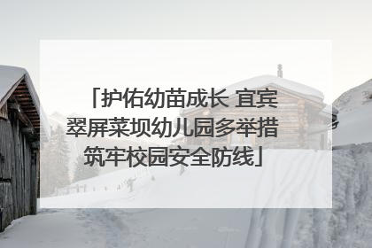 护佑幼苗成长 宜宾翠屏菜坝幼儿园多举措筑牢校园安全防线