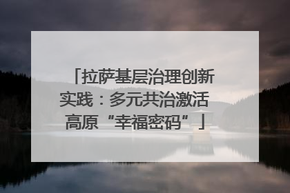 拉萨基层治理创新实践：多元共治激活高原“幸福密码”