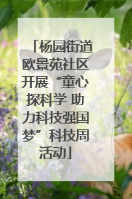 杨园街道欧景苑社区开展“童心探科学 助力科技强国梦”科技周活动