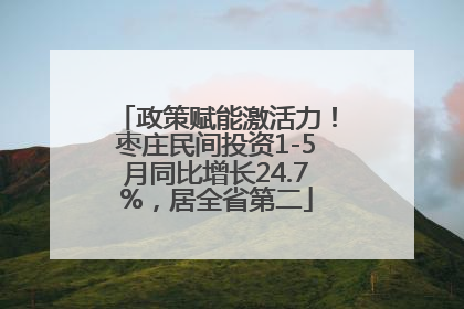 政策赋能激活力！枣庄民间投资1-5月同比增长24.7%，居全省第二
