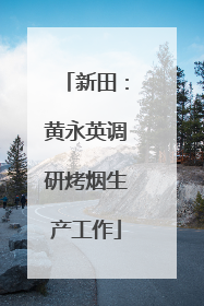 新田：黄永英调研烤烟生产工作