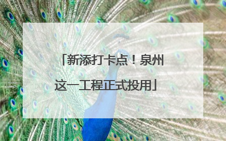 新添打卡点！泉州这一工程正式投用