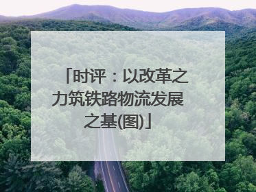 时评：以改革之力筑铁路物流发展之基(图)