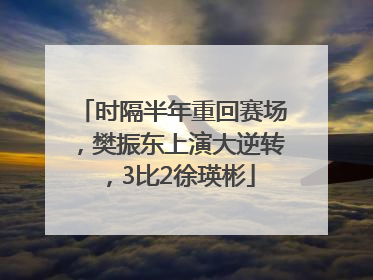 时隔半年重回赛场，樊振东上演大逆转，3比2徐瑛彬