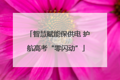 智慧赋能保供电 护航高考“零闪动”