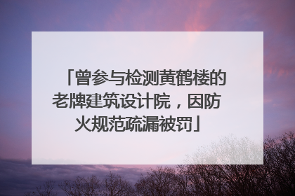 曾参与检测黄鹤楼的老牌建筑设计院，因防火规范疏漏被罚
