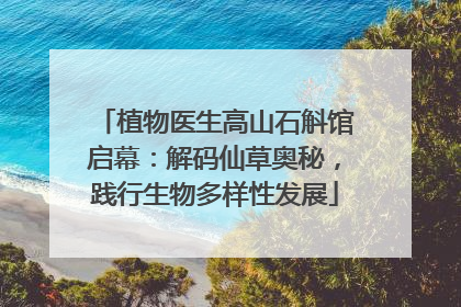 植物医生高山石斛馆启幕：解码仙草奥秘，践行生物多样性发展