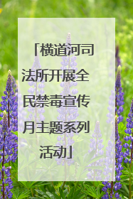 横道河司法所开展全民禁毒宣传月主题系列活动