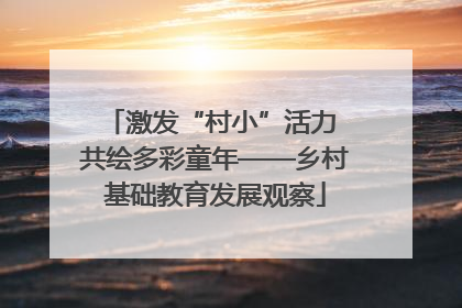 激发“村小”活力 共绘多彩童年——乡村基础教育发展观察