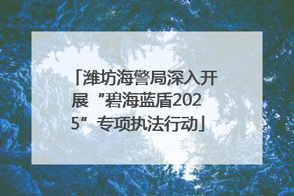 潍坊海警局深入开展“碧海蓝盾2025”专项执法行动