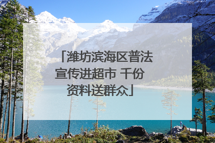 潍坊滨海区普法宣传进超市 千份资料送群众