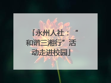永州人社：“和谐三湘行”活动走进校园