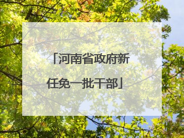 河南省政府新任免一批干部