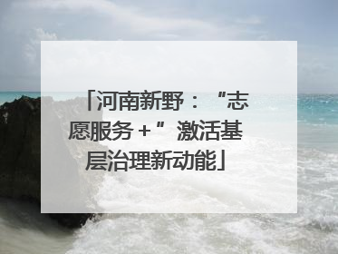 河南新野：“志愿服务＋”激活基层治理新动能