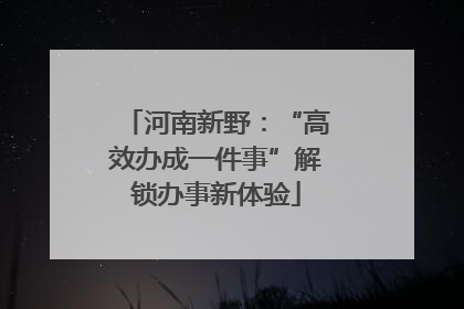 河南新野：“高效办成一件事”解锁办事新体验